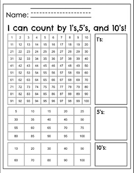 Preview of I Can Count by 1's, 5's, and 10's Assessment Page
