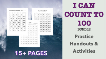 Preview of I Can Count to 100 - 15 Pgs - Worksheets & Activities - 100 Chart - Math