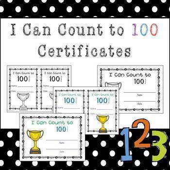 Preview of I Can Count to 100 Certificate {EDITABLE}