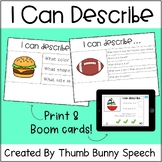 I Can Describe - Describing Basic Pictures Print and Boom cards