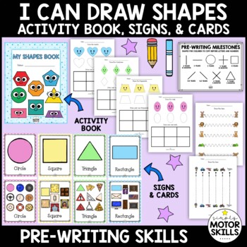 Preview of I Can Draw Shapes - Workbook, Signs, Cards