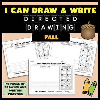 Preview of I Can Draw & Write - Fall & Thanksgiving Edition Directed Drawing & Writing Set