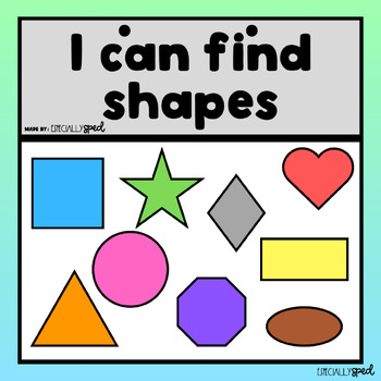 Preview of I Can Find Shapes Interactive Adapted Book (Matching Shapes Practice)