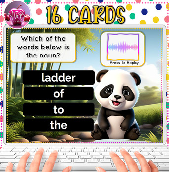 Preview of I Can Identify Nouns! | BOOM Deck With Audio | English Language Arts