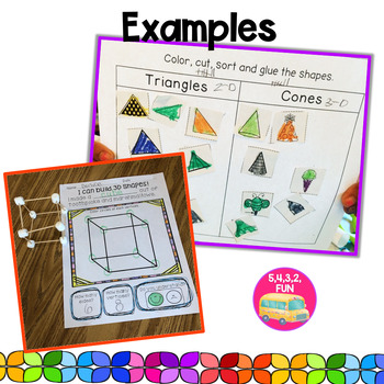 I Can Identify and Sort 3-D Shapes {with editable snack note} by 5432 FUN