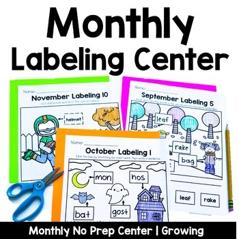 Preview of I Can Label All Year Long | Kindergarten Writing BUNDLE