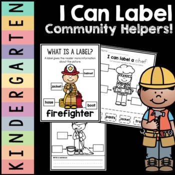 Preview of I Can Label Community Helpers | Kindergarten | Write and Label