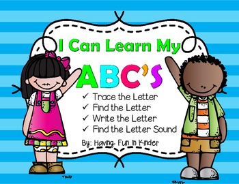 Preview of I Can Learn My ABC'S - Tracing, Writing, Finding, & Letter Sound