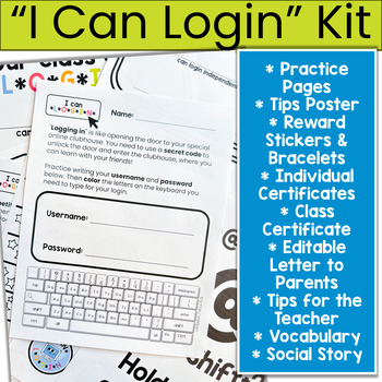 Preview of I Can Login Kit for Teaching Young Students to Log In to Computers and Devices