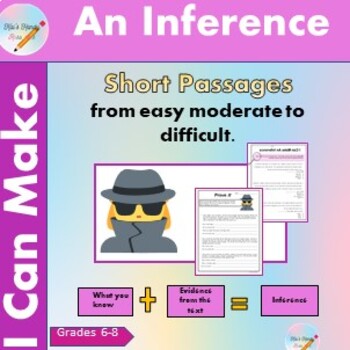 Preview of I Can Make An Inference/ Middle School Worksheets