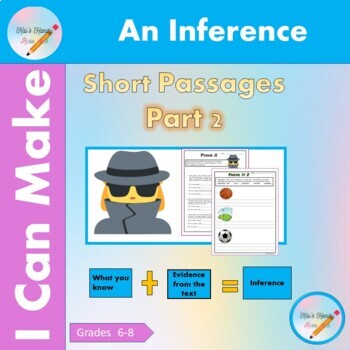 Preview of I Can Make An Inference/ Middle School Worksheets (2)