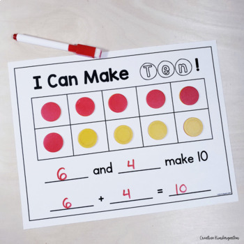 I Can Make Five or Ten! Kindergarten Math Center for Decomposing Numbers