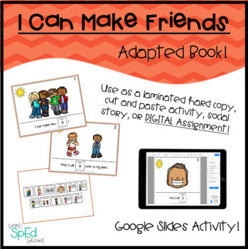 Preview of I Can Make Friends! Adapted Book *Digital Slides Version* Special Ed/Autism