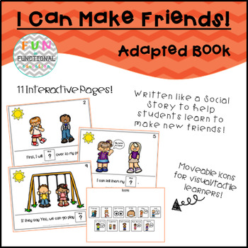 Preview of I Can Make Friends! Adapted Book for Special Education/Autism/Pre-K/K