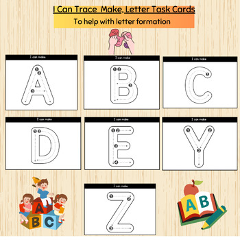 Preview of I Can Make the Letter task cards, letter formation activity, letter mats,