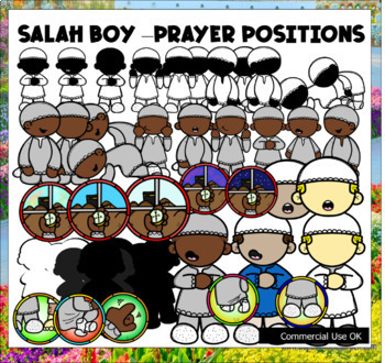 Preview of Prayer / Salah (Boy) | KGJ Sunnah Learners Clipart Big Set