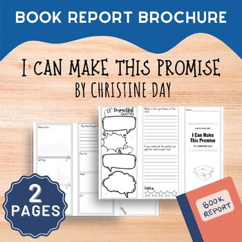 Preview of I Can Make This Promise Book Report Brochure, PDF, 2 Pages