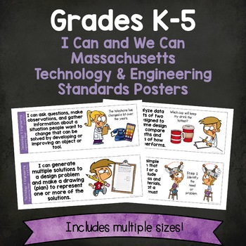 Preview of I Can Massachusetts Technology and Engineering Standards Posters for Grades K-5