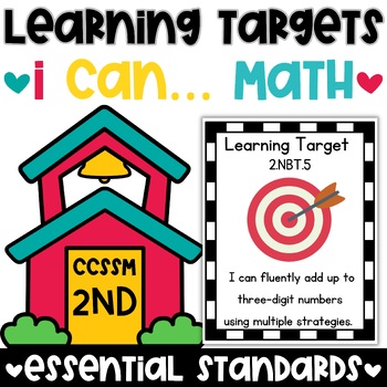 Preview of 2nd Grade Math Learning Targets | I Can. . . Math Statements