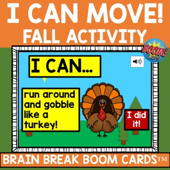 Preview of I Can Move Fall | Autumn BOOM Cards Errorless Brain Break | Distance Learning