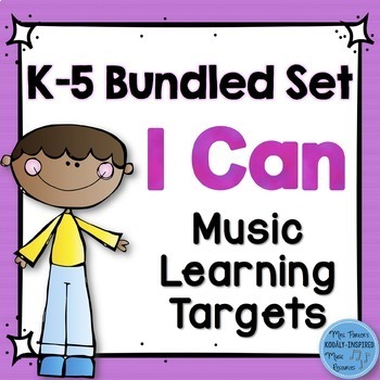Preview of I Can Music Learning Targets: Kindergarten through Fifth Grade Bundle