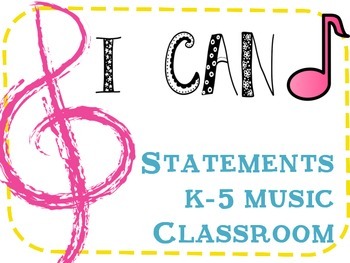 Preview of I Can Music Statements for Grades K-5