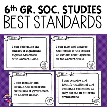 quot;I Canquot; Posters 6th Grade NGSSS Social Studies Florida Standards by Amy Mezni