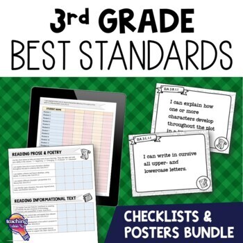 Preview of 3rd Grade BEST Standards Core Subjects I Can Posters & Checklists Bundle Florida