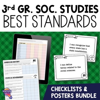 Preview of 3rd Grade Social Studies Florida Standards I Can Posters & Checklists Bundle