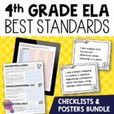 4th Grade ELA BEST Standards I Can Posters & Checklists Bu