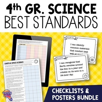 Preview of 4th Grade SCIENCE Florida Standards I Can Posters & Checklists Bundle BEST