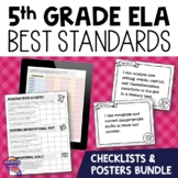 5th Grade ELA BEST Standards I Can Posters & Checklists Bu
