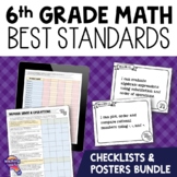 6th Grade MATH BEST Standards I Can Posters & Checklists B
