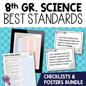 Preview of 8th Grade SCIENCE Florida Standards I Can Posters & Checklists Bundle BEST