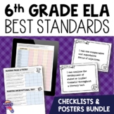 6th Grade ELA BEST Standards I Can Posters & Checklists Bu