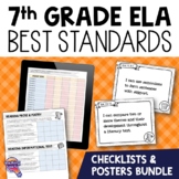7th Grade ELA BEST Standards I Can Posters & Checklists Bu