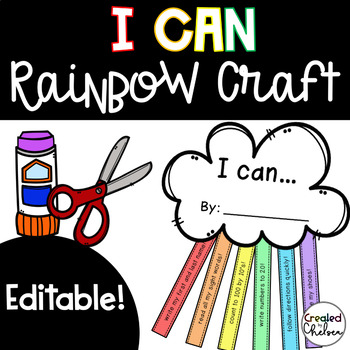 Preview of I CAN Rainbow Craft- Editable