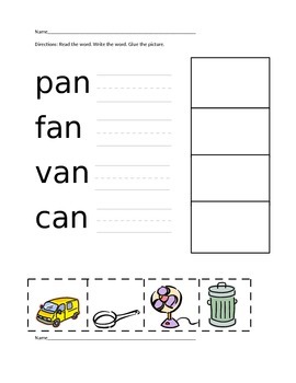 Preview of I Can Read CVC Words! A Write, Cut and Paste Activity