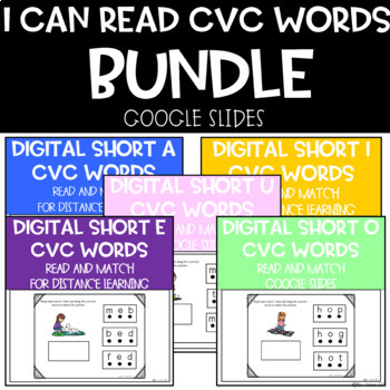 Preview of I Can Read CVC Words Short Vowel BUNDLE- Google Slides