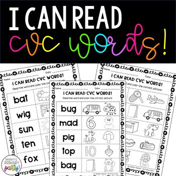 Preview of I Can Read CVC Words Practice Pages