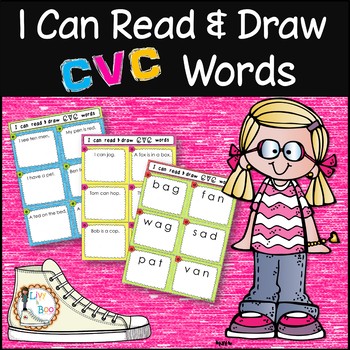 I Can Read & Draw CVC Words - 180 Phonics Sounding Cards by Livy and Boo