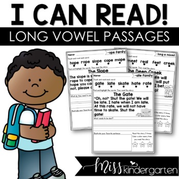 Preview of Magic E Decodable Stories Word Family Readers Long Vowel Reading Fluency Passage