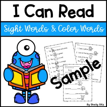 Preview of Kindergarten Sight Word Practice and Color Word Practice
