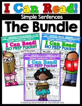 Preview of I Can Read Simple Sentences NO PREP (THE BUNDLE)