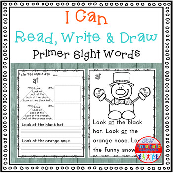 Sight Word Activity Read Write Draw Sight Words Primer RTI | TPT