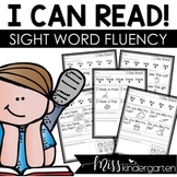 Kindergarten Sight Words Practice I Can Read Sight Word Fluency Passages