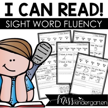 Preview of Kindergarten Sight Words Sentences with CVC Words Practice Worksheets Activities