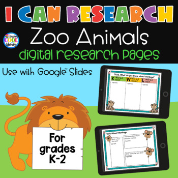 Preview of I Can Research - Digital Zoo Animals Research