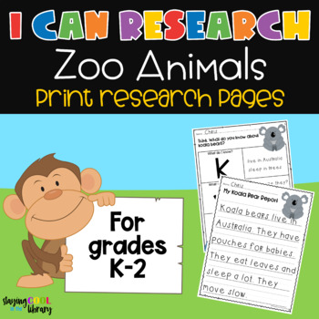 Preview of I Can Research - Zoo Animals Print Research Templates