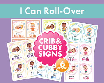 Preview of I Can Roll Over Developmental Sign - Nursery Milestone Display - Childcare